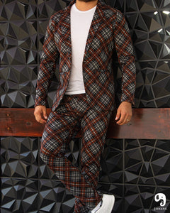 BLAZER SOLAPA V CASUAL ROMOS GRANDES VINO CON GRIS