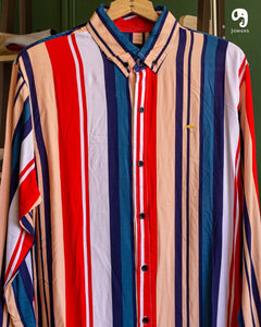 CAMISA MANGA LARGA RAYAS ROJO, AZUL, BLANCO, CAFE