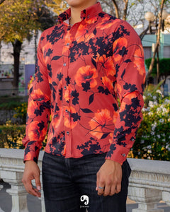 CAMISA MANGA LARGA ESTAMPADO FLORAL OTOÑAL