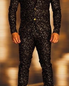 PANTALÓN EXOTICO NEGRO GALAXIA DORADA