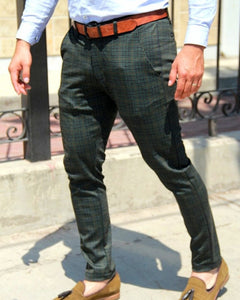PANTALÓN CASUAL CUADROS VERDES