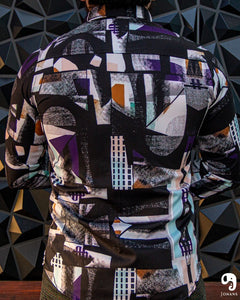 CAMISA MANGA LARGA ESTAMPADA MURO ABSTRACTO