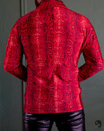 Cargar imagen en el visor de la galería, BLAZER SOLAPA V EXOTICO ANIMAL PRINT VIBORA ROJO
