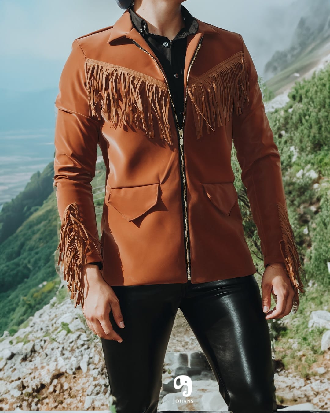 BLAZER SOLAPA V EXOTICO CAFE CON FLECOS