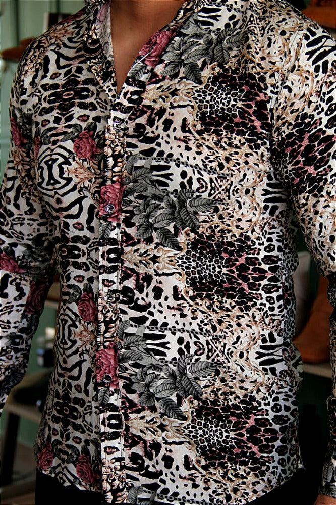 CAMISA MANGA LARGA ESTAMPADO VINTAGE FLORES