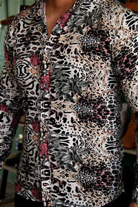 CAMISA MANGA LARGA ESTAMPADO VINTAGE FLORES
