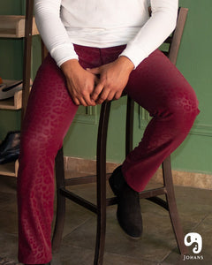 PANTALON EXOTICO VINIPIEL ANIMAL VINO