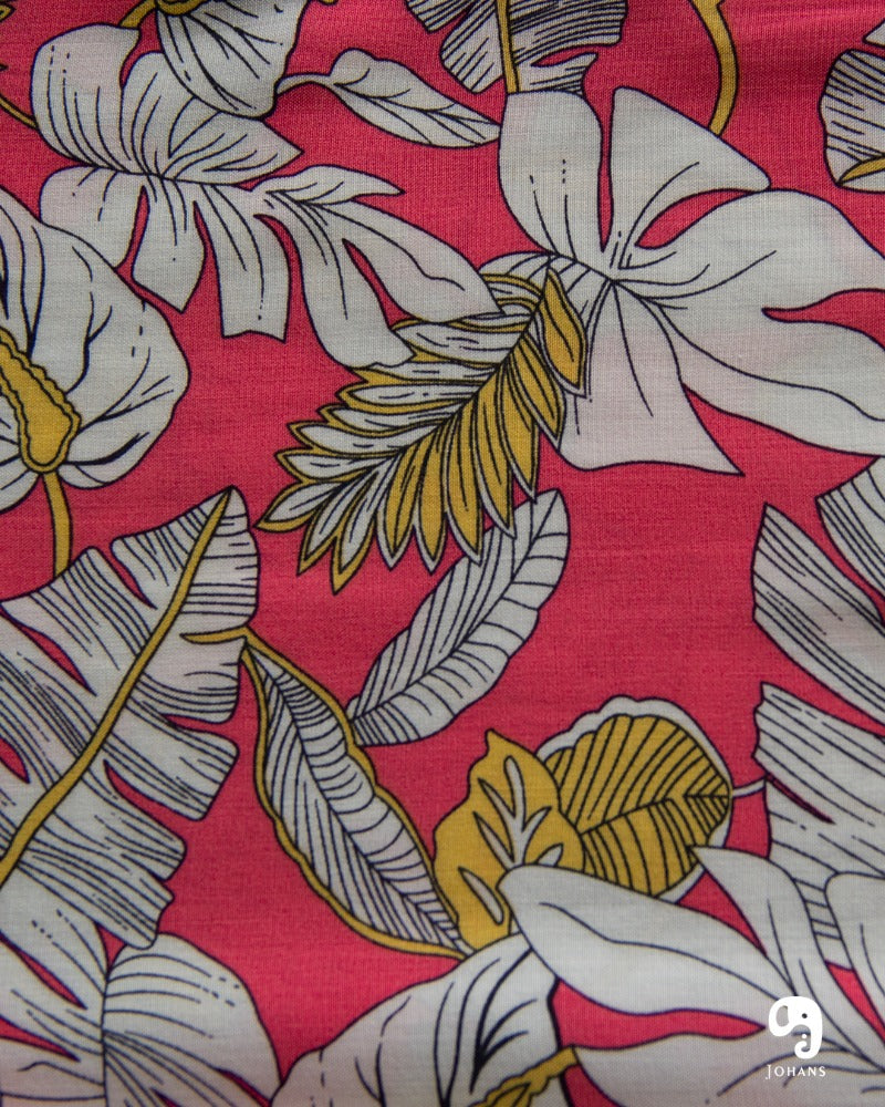 CAMISA MANGA LARGA ESTAMPADO CORAL HAWAI BLANCO