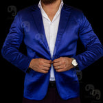 Cargar imagen en el visor de la galería, BLAZER SOLAPA V EXOTICO LISO AZUL MARINO PREMIUM
