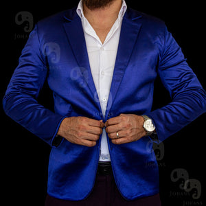 BLAZER SOLAPA V EXOTICO LISO AZUL MARINO PREMIUM