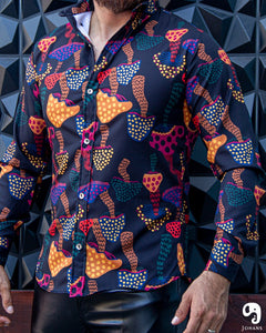 CAMISA MANGA LARGA ESTAMPADO HONGOS ALUCINOGENOS