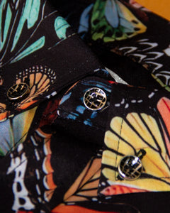 CAMISA MANGA LARGA ESTAMPADO NEGRA MARIPOSARIO