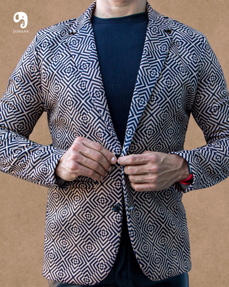 BLAZER SOLAPA V EXOTICO SEPIA CON CUADROS