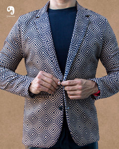 BLAZER SOLAPA V EXOTICO SEPIA CON CUADROS