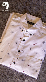 Cargar imagen en el visor de la galería, CAMISA MANGA LARGA ESTAMPADO BLANCO ROCK
