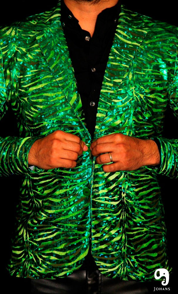 BLAZER SOLAPA V EXOTICO VERDE CON RAYAS