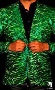 BLAZER SOLAPA V EXOTICO VERDE CON RAYAS