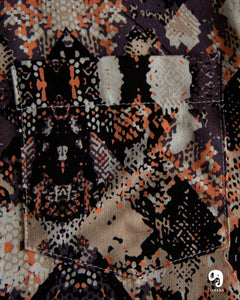 CAMISA MANGA LARGA ESTAMPADO MOTEADO EN TONOS BEIGE Y GRIS