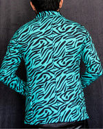 Cargar imagen en el visor de la galería, BLAZER SOLAPA V EXOTICO VERDE MENTA CEBRA
