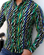 Cargar imagen en el visor de la galería, CAMISA MANGA LARGA ESTAMPADO CEBRA VERDE
