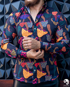 CAMISA MANGA LARGA ESTAMPADO HONGOS ALUCINOGENOS