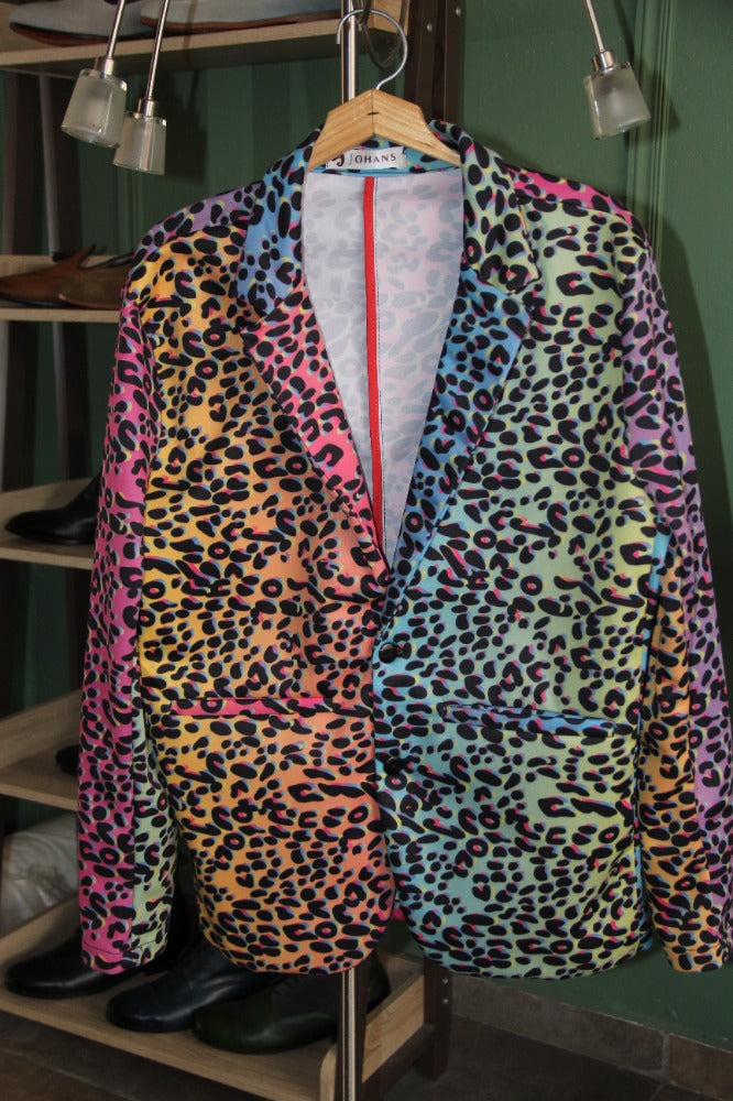 BLAZER SOLAPA V EXOTICO ESTAMPADO DE TIGRE DE COLORES