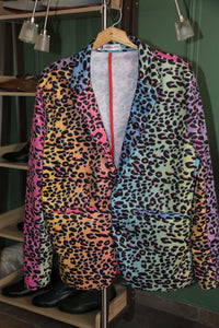 BLAZER SOLAPA V EXOTICO ESTAMPADO DE TIGRE DE COLORES