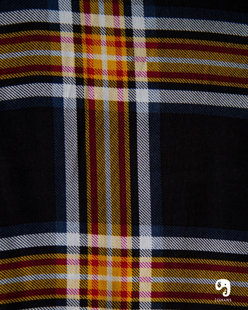 CAMISA MANGA LARGA CUADRO MULTILINEA COLORES NARANJAS