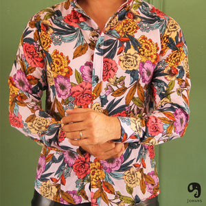 CAMISA MANGAR LARGA ESTAMOPADO PRIMAVERA FONDO LILA