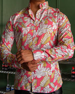 Cargar imagen en el visor de la galería, CAMISA MANGA LARGA ESTAMPADO CORAL HAWAI BLANCO
