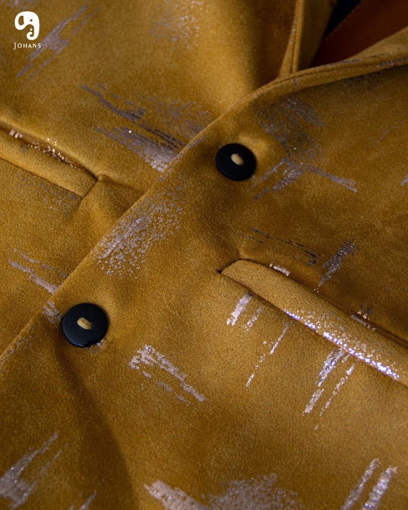 BLAZER SOLAPA V EXOTICO GAMUZA CON BROCHAZOS DORADOS