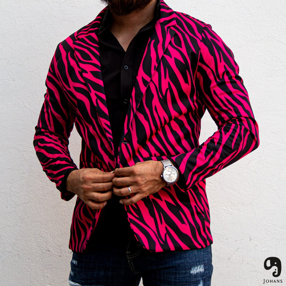 BLAZER SOLAPA V EXOTICO CEBRA ROSA