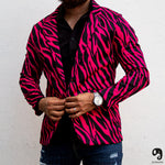 Cargar imagen en el visor de la galería, BLAZER SOLAPA V EXOTICO CEBRA ROSA
