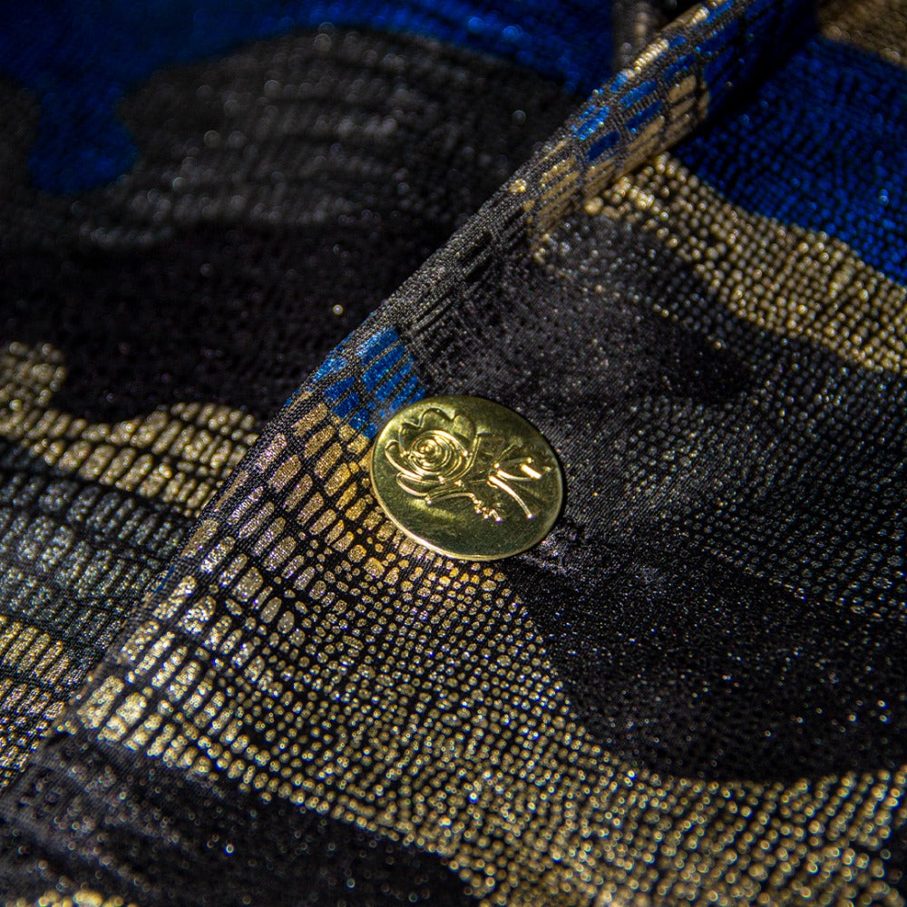 BLAZER SOLAPA V EXOTICO LICRA MILITAR  TIPO VIBORA AZUL