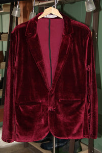 BLAZER SOLAPA V EXOTICO TERCIOPELO COLOR VINO