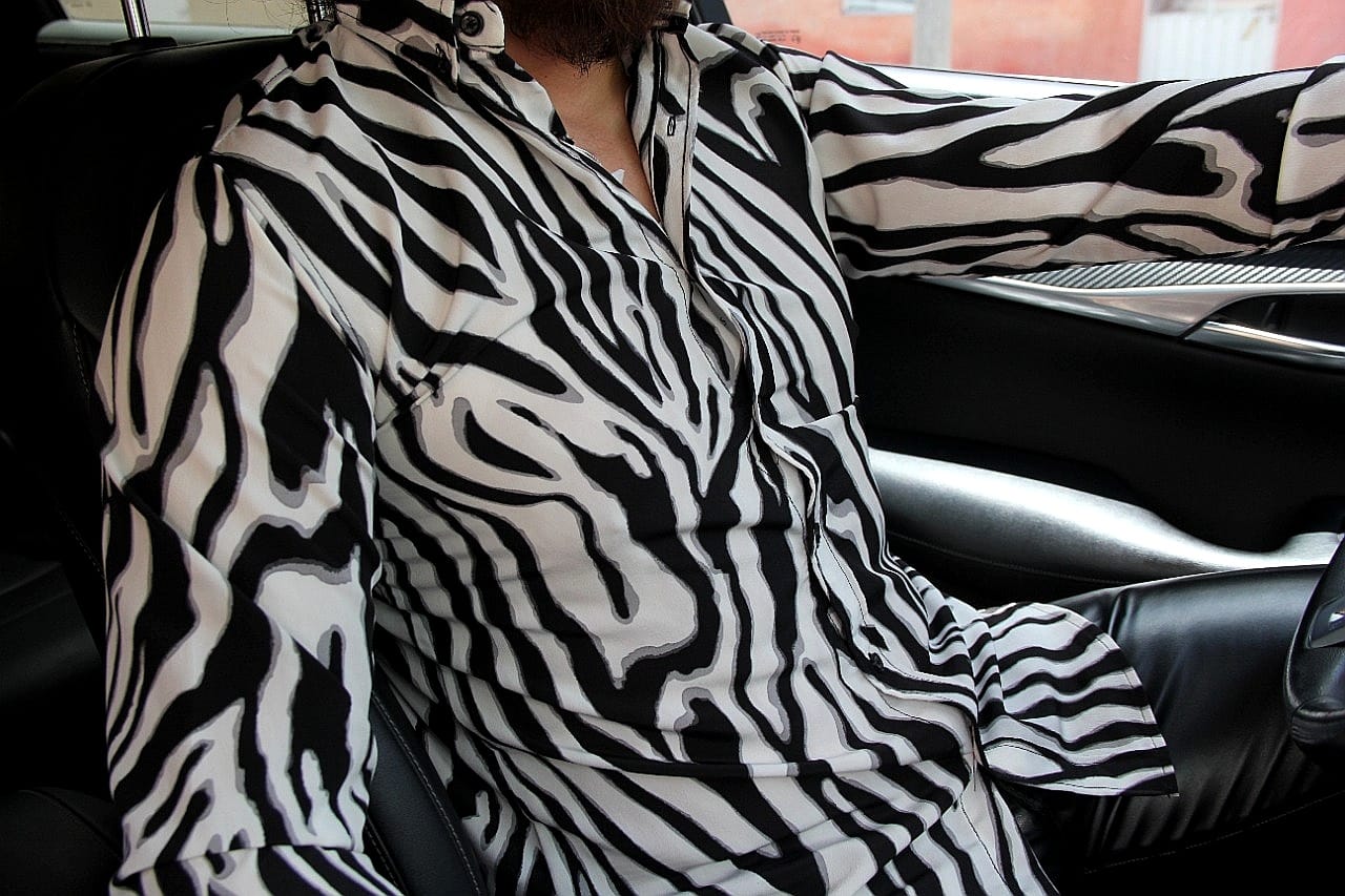CAMISA MANGA LARGA ESTAMPADO TIGRE ACEBRADO