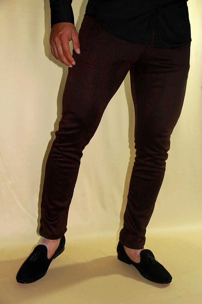 PANTALÓN EXOTICO CON ESTAMPADO DE LEOPARDO CAFE