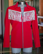 Cargar imagen en el visor de la galería, BLAZER CUELLO MAO ROJO CON FLEQUILLOS
