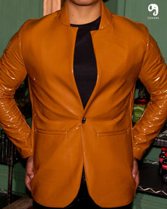 BLAZER CUELLO MAO VINIPIEL ALTO BRILLO TABACO
