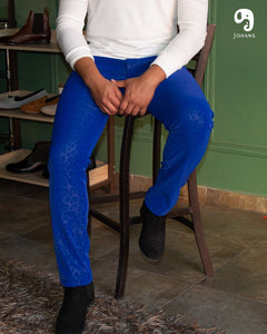 PANTALON EXOTICO VINIPIEL ANIMAL AZUL REY
