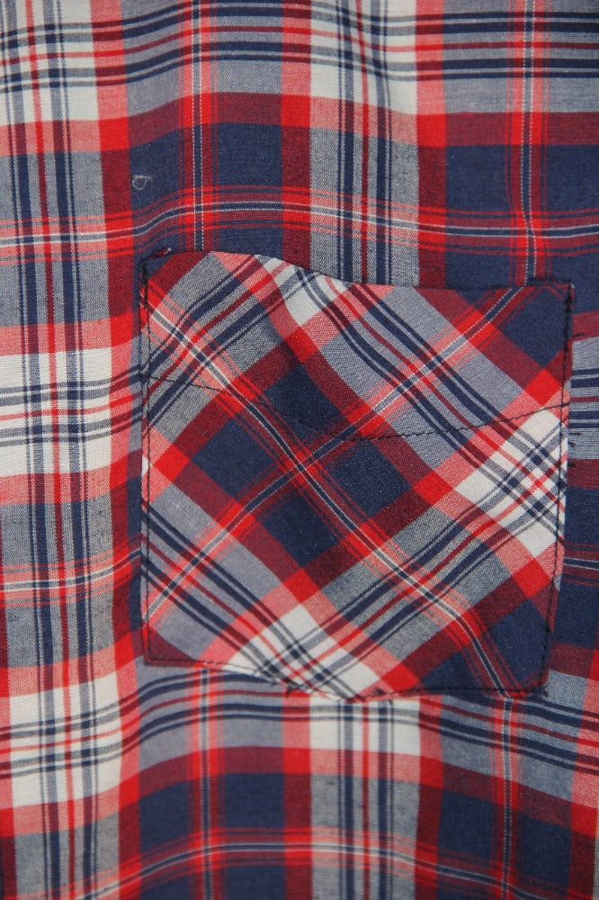 CAMISA MANGA LARGA CUADROS GRANDES ROJOS