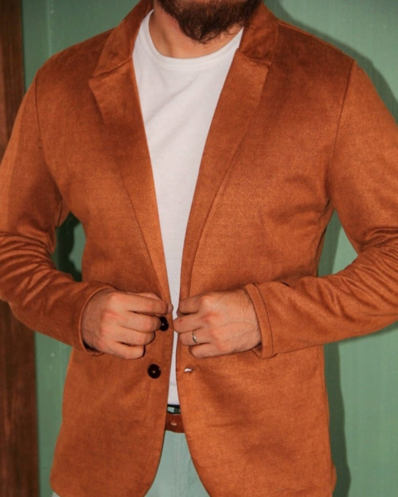 BLAZER SOLAPA V CASUAL AMBER GAMUZA
