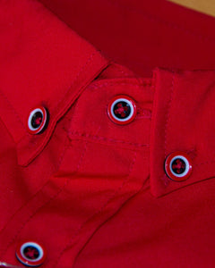 CAMISA MANGA LARGA LISA ROJO CEREZA