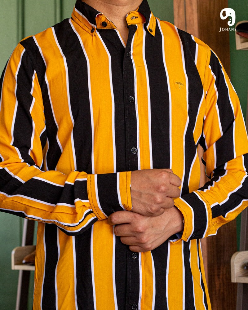 CAMISA MANGA LARGA RAYAS AMARILLAS Y NEGRAS