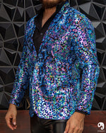 Cargar imagen en el visor de la galería, BLAZER SOLAPA V EXOTICO HOLOGRAMA ANIMAL PRINT LEOPARDO
