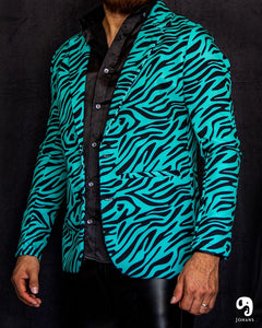 BLAZER SOLAPA V EXOTICO VERDE MENTA CEBRA