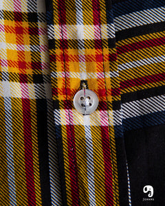 CAMISA MANGA LARGA CUADRO MULTILINEA COLORES NARANJAS