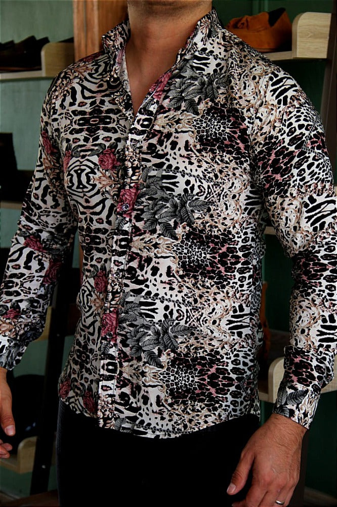 CAMISA MANGA LARGA ESTAMPADO VINTAGE FLORES