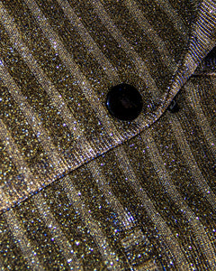 BLAZER SOLAPA V EXOTICO RAYAS MONOCROMATICAS BRILLOSAS