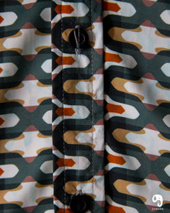 CAMISA MANGA LARGA ESTAMPADO SATINADA VERDE PRISMATIC